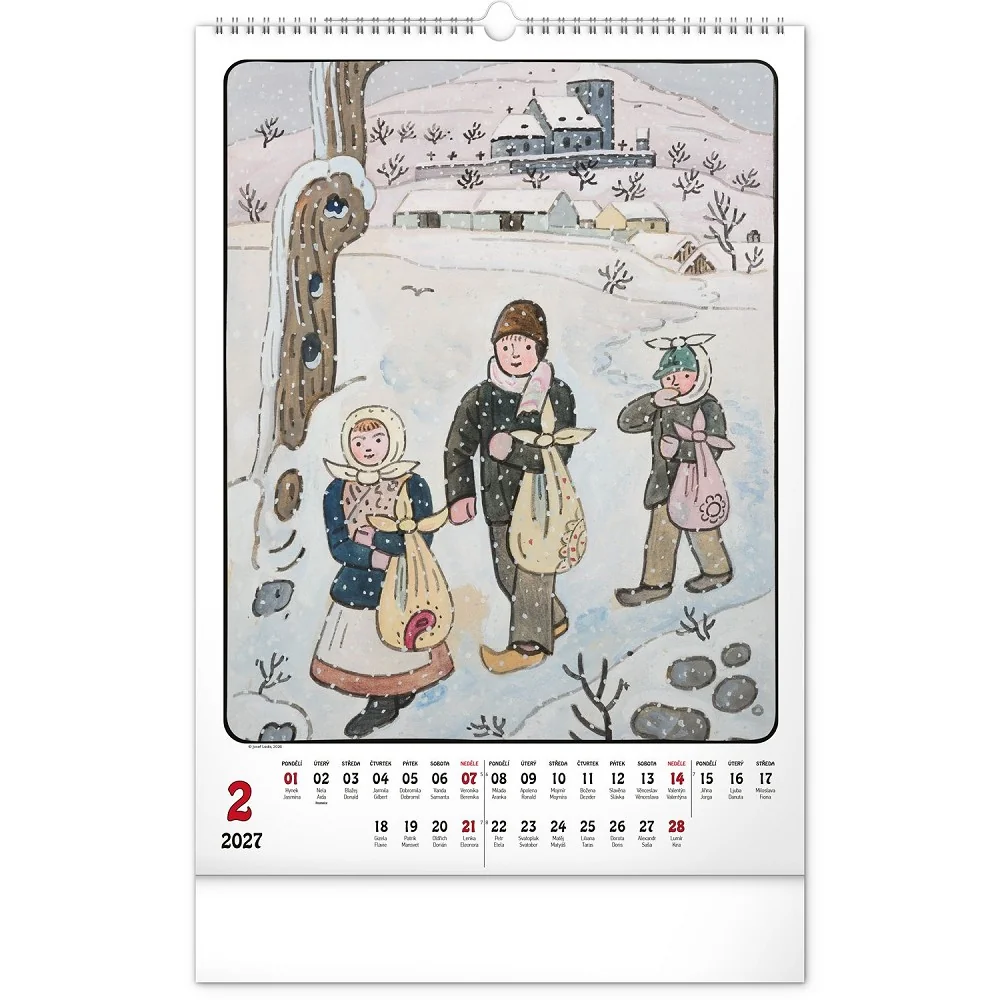 NOTIQUE Nástěnný kalendář Josef Lada 2027 33 × 46 cm