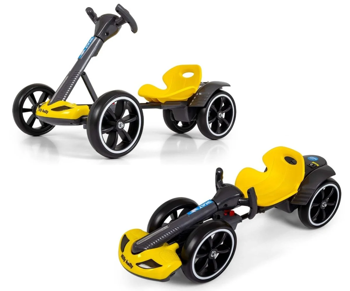 Milly Mally Elektrický gokart BOLT s dálkovým ovládáním, LED, Bluetooth, žlutá