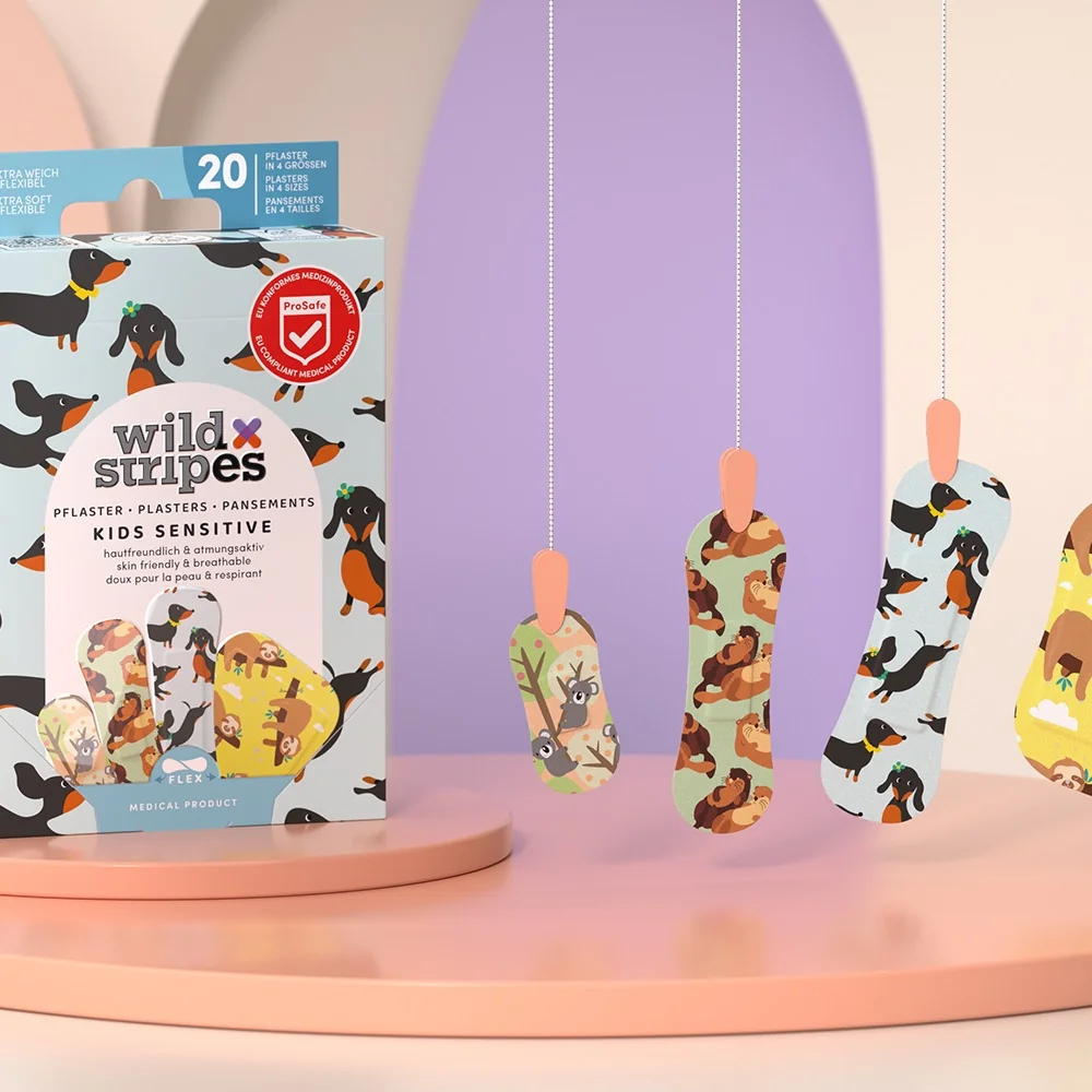 Wild Stripes Kids Sensitive Animal Fun náplasti 20 ks