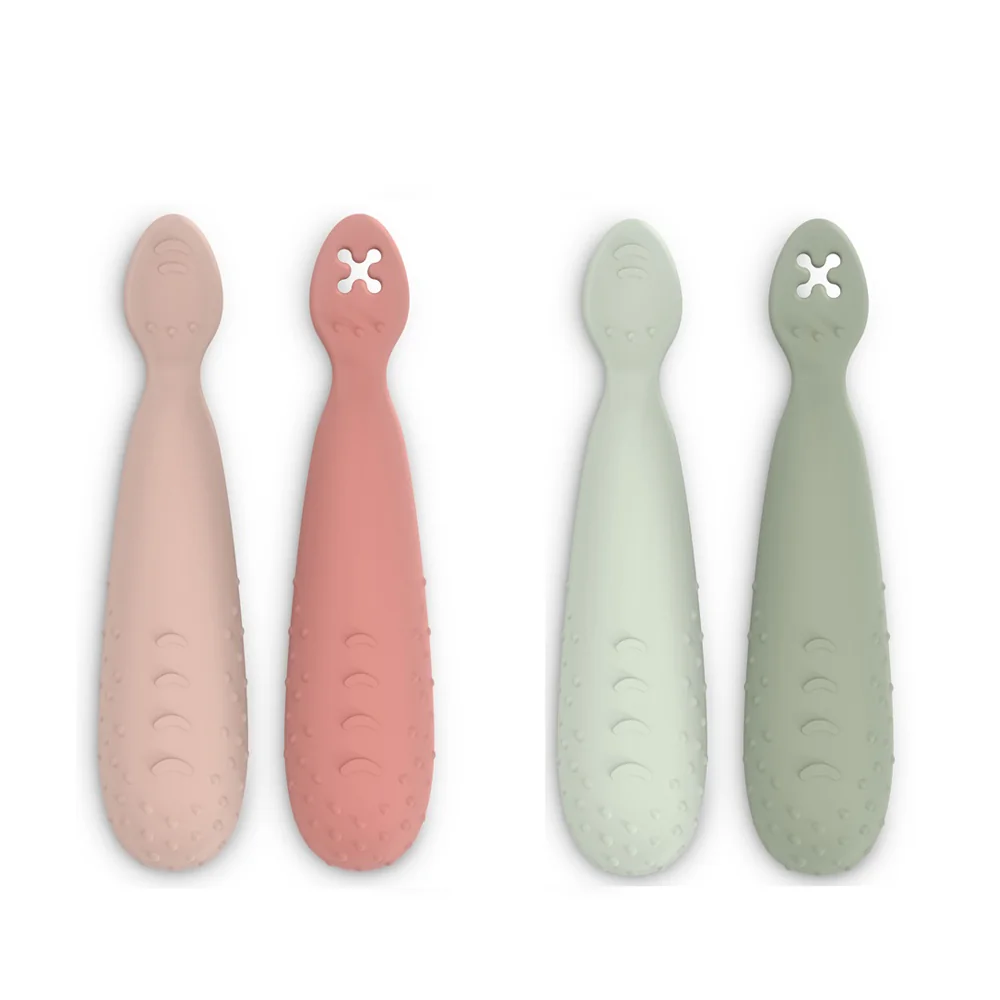 Suavinex Colour Essence Lžičky na učení 6m+ 2 ks růžové