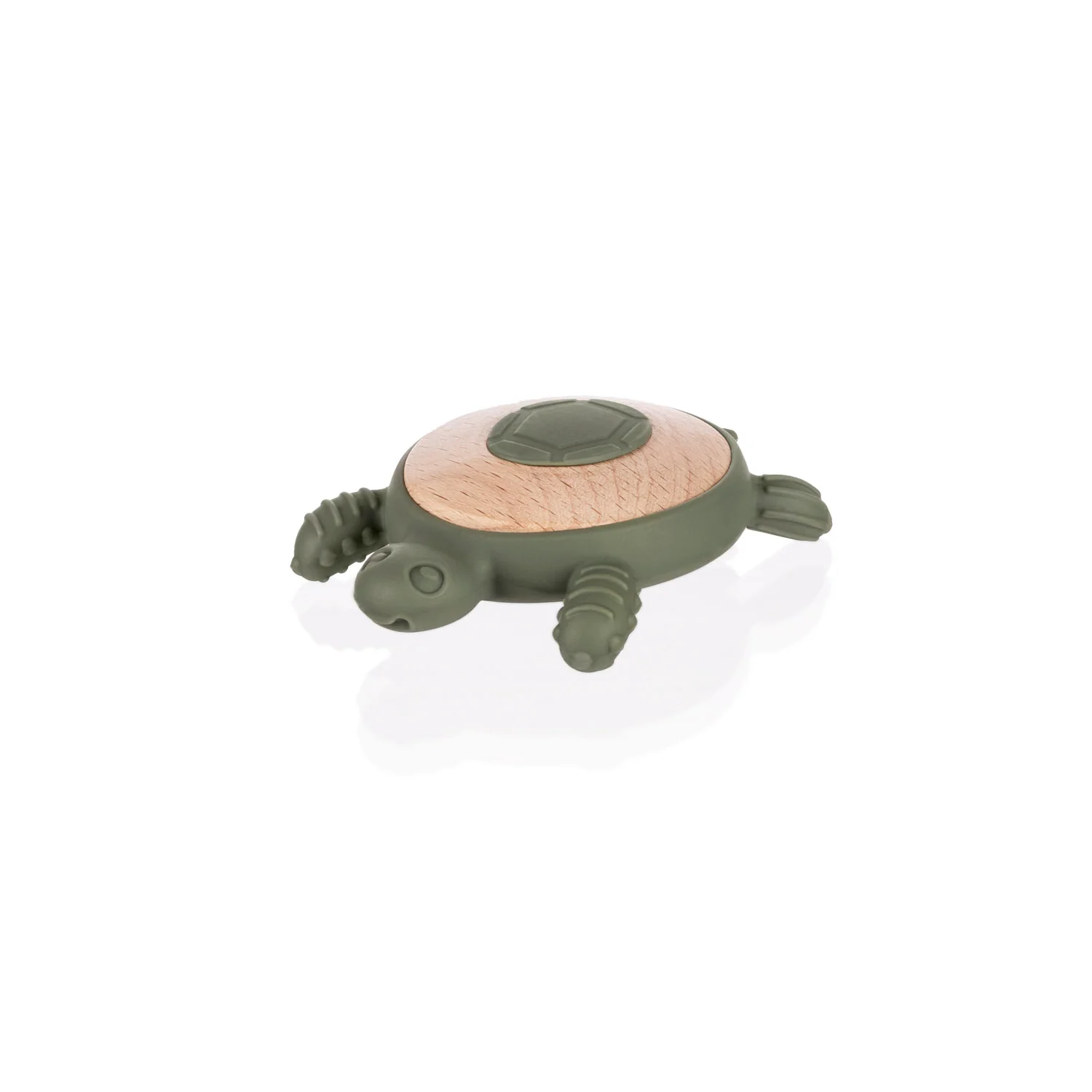 Zopa Silikonové dřevěné kousátko Turtle, Forest Green 3