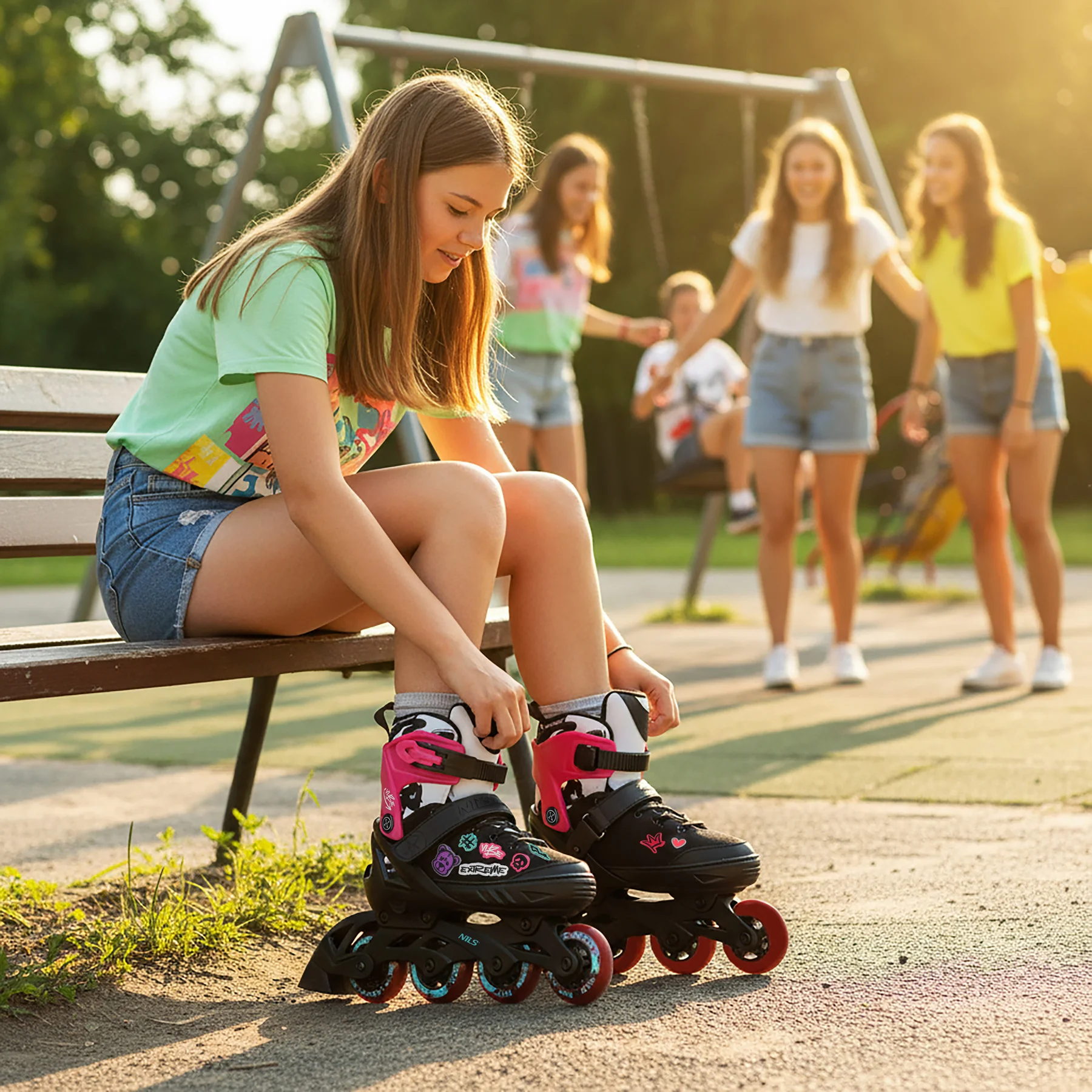 NILS EXTREME Kolečkové brusle NA2053A VIBE růžové Velikost: M(37-40)