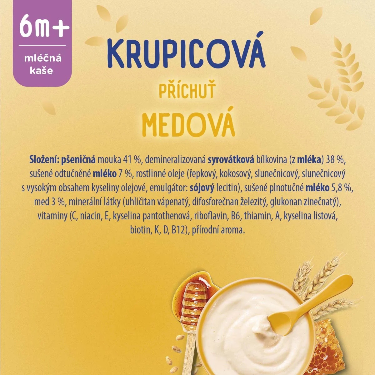 Sunar Mléčná krupicová kaše na dobrou noc medová 210 g