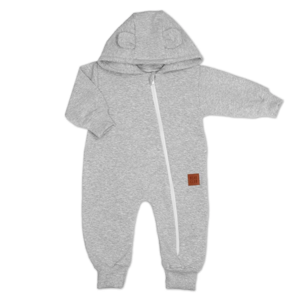 Baby Nellys Rostoucí overal pro miminko, čepice, botky, 3D, Nature - šedý melír, 68/74