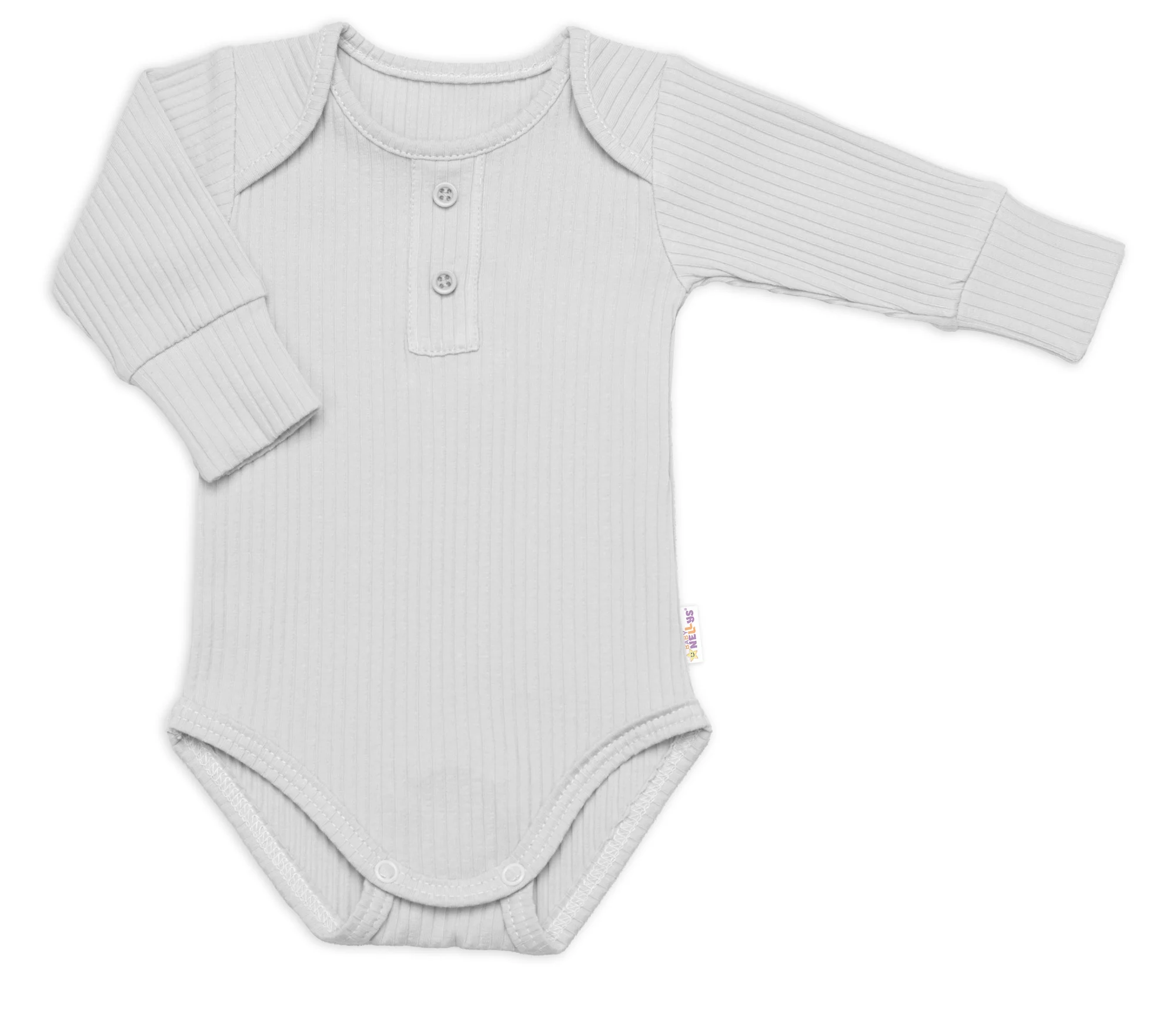 Baby Nellys Žebrovaná rostoucí souprava 3D, Baby Boy - šedá