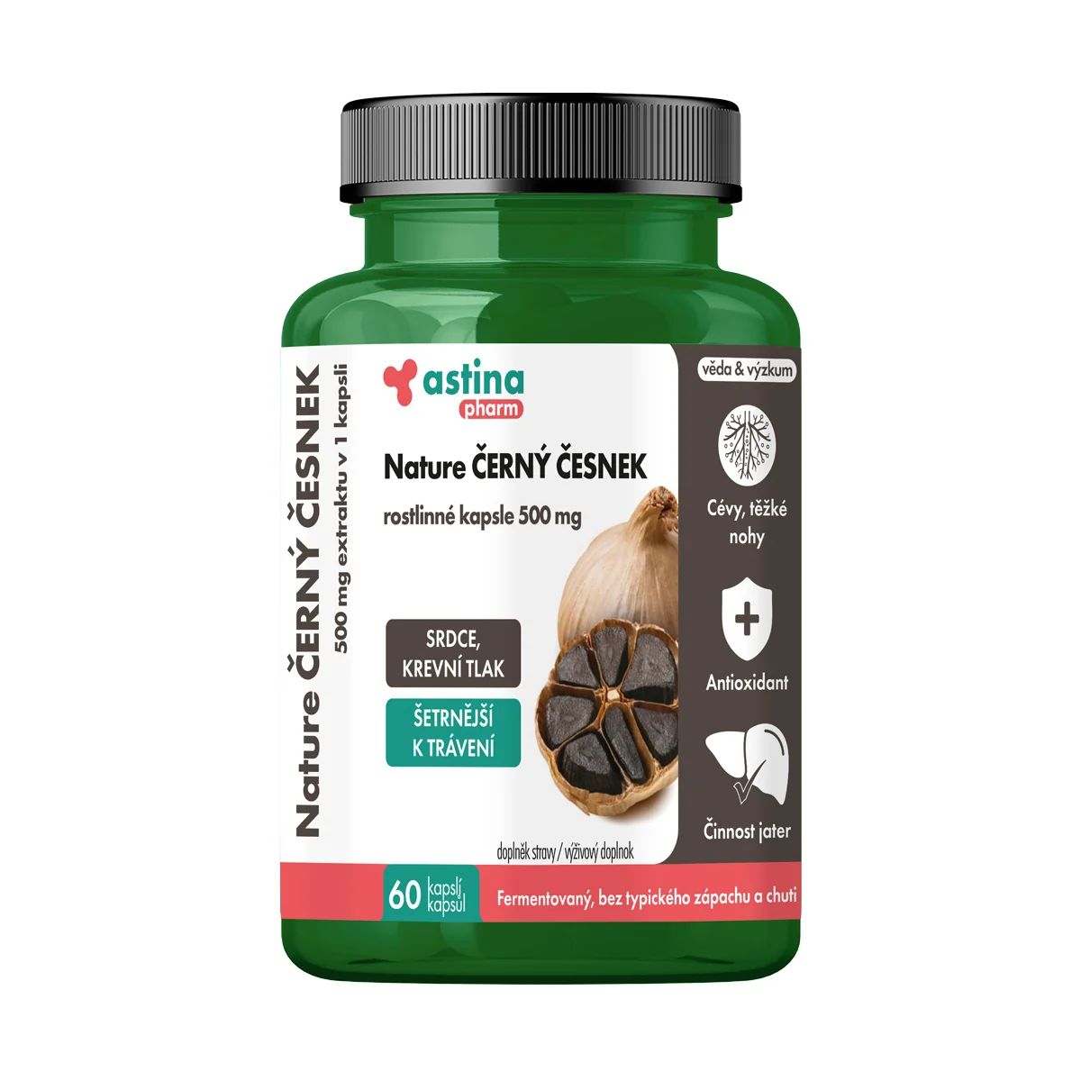 Astina Nature ČERNÝ ČESNEK 500 mg 60 kapslí