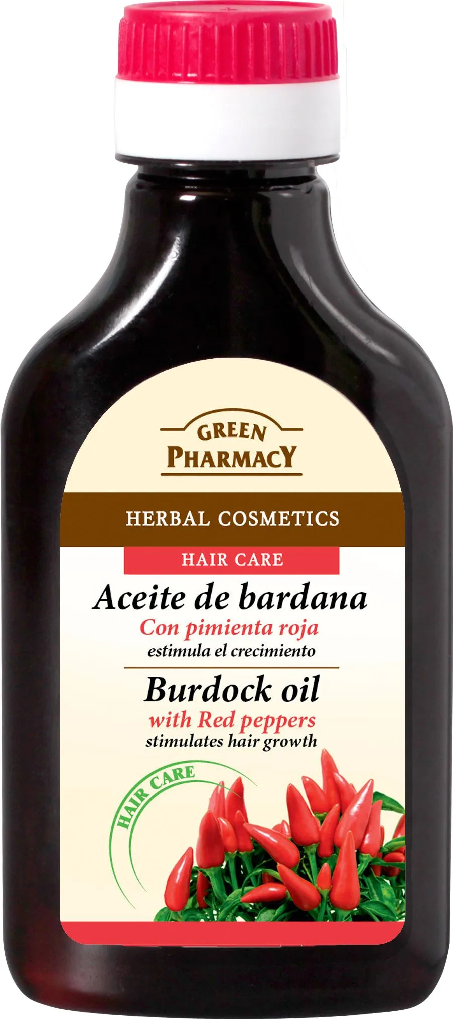 Green Pharmacy Lopuchový olej s chilli papričkami pro růst vlasů 100 ml
