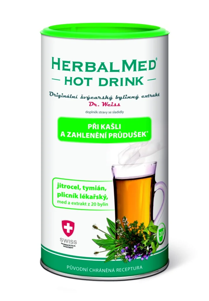 Dr. Weiss HerbalMed Hot Drink krk a průdušky 180 g