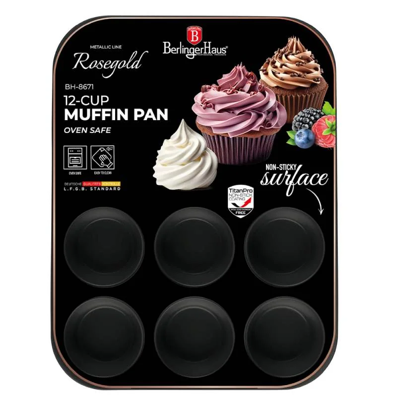 Berlingerhaus Forma na muffiny s nepřilnavým povrchem 12 ks Black Rose Collection