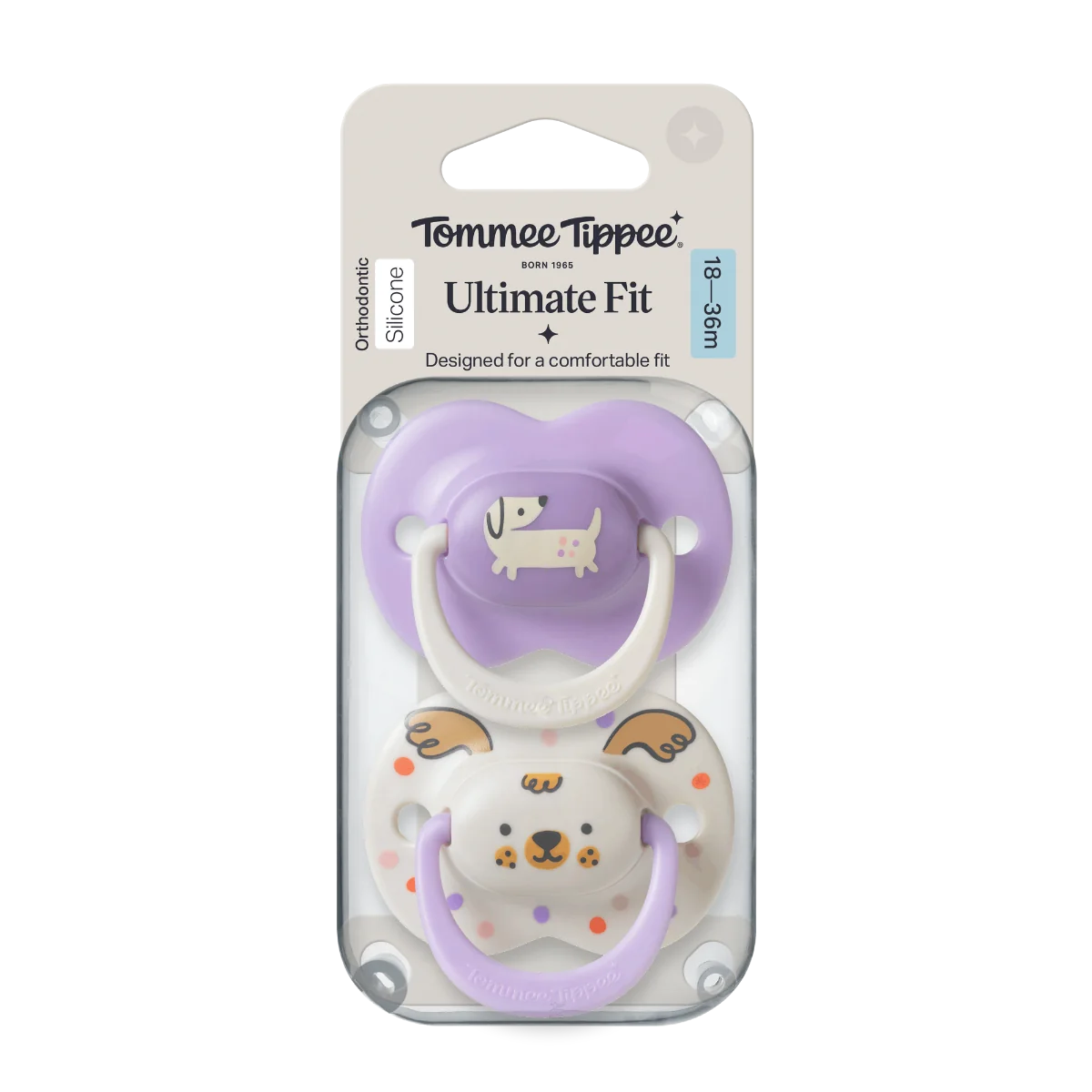 Tommee Tippee Silikonový dudlík Ultimate Fit Deco Girl 18-36m 2 ks více barevných variant