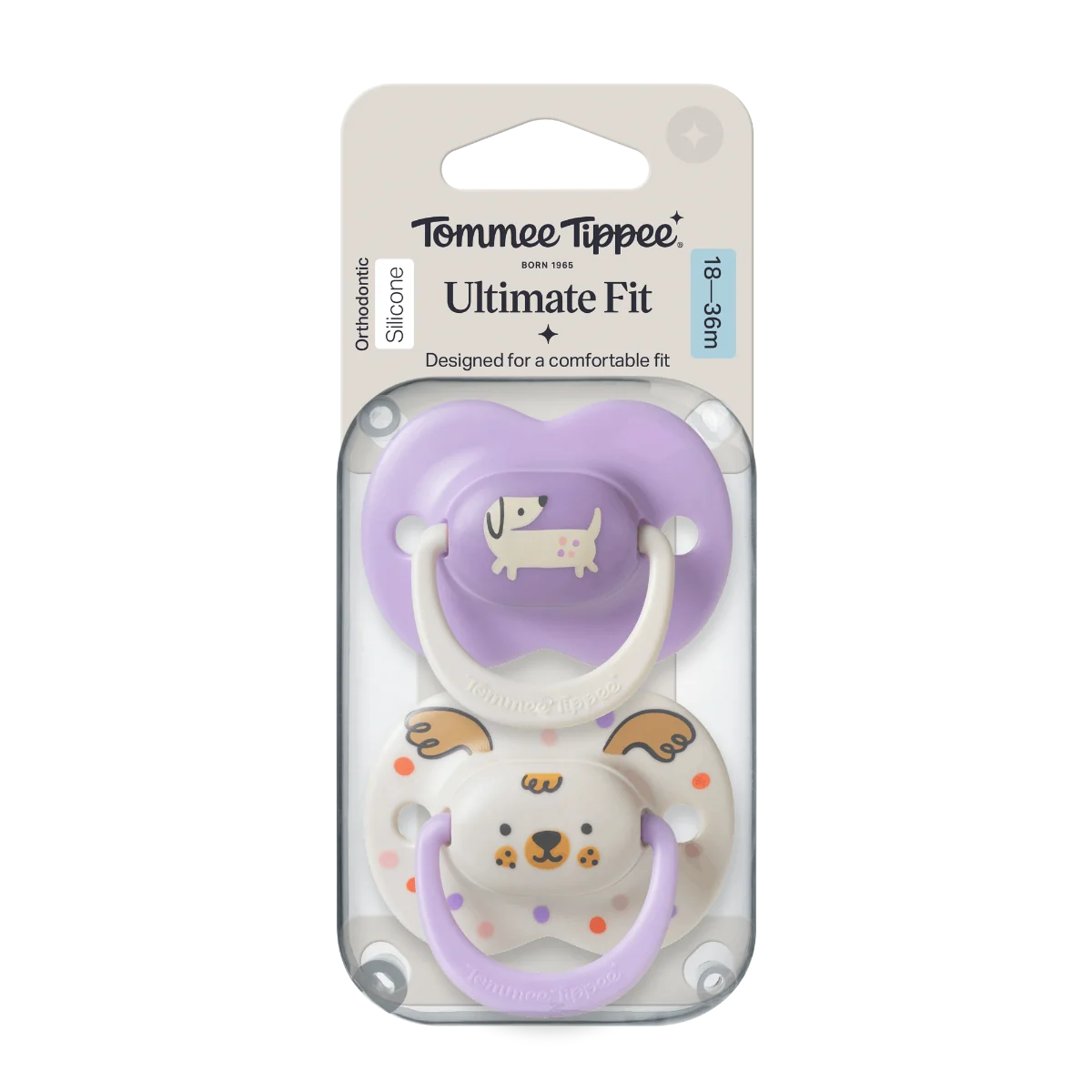Tommee Tippee Silikonový dudlík Ultimate Fit Deco Girl 18-36m 2 ks více barevných variant