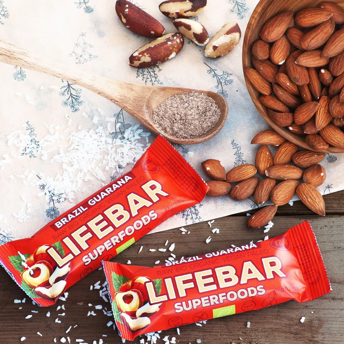 LifeFood Lifebar Superfoods tyčinka Brazil Guarana RAW BIO 47 g