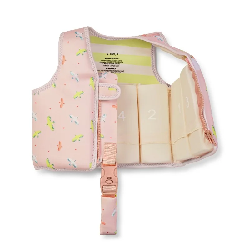 Saro Baby plavecká neoprenová vesta s UV ochranou (1-3r) Tropicool Pink