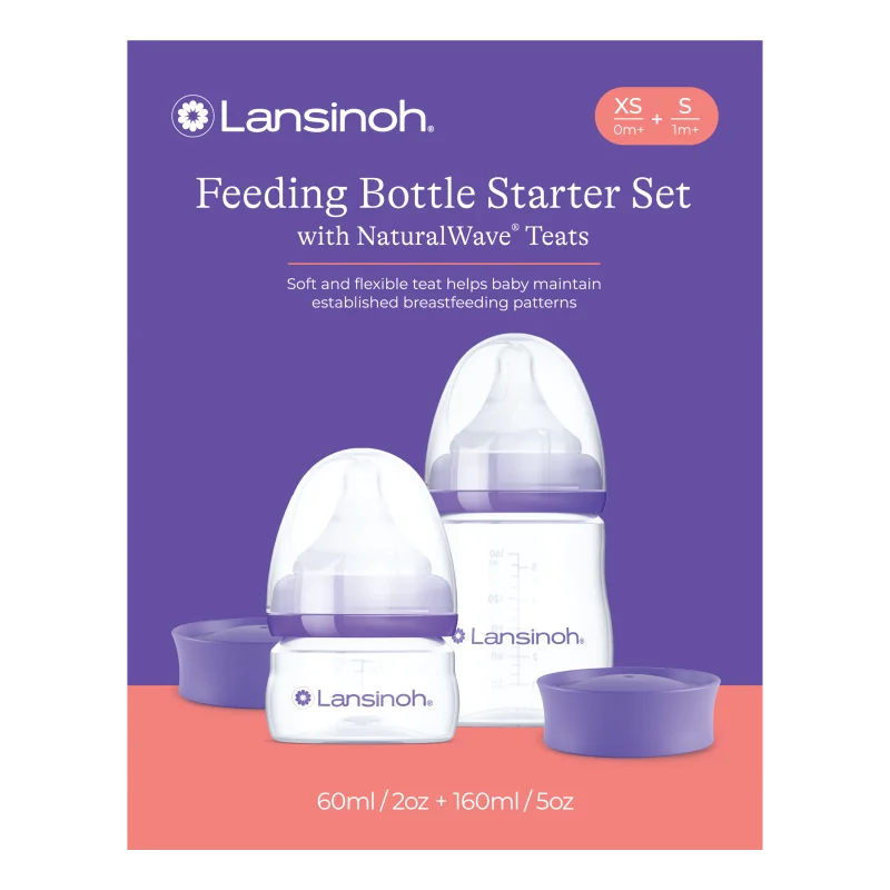 Lansinoh startovací set lahví 1x 60ml + 1x 160ml s NaturalWave TM savičkou (XS+S)