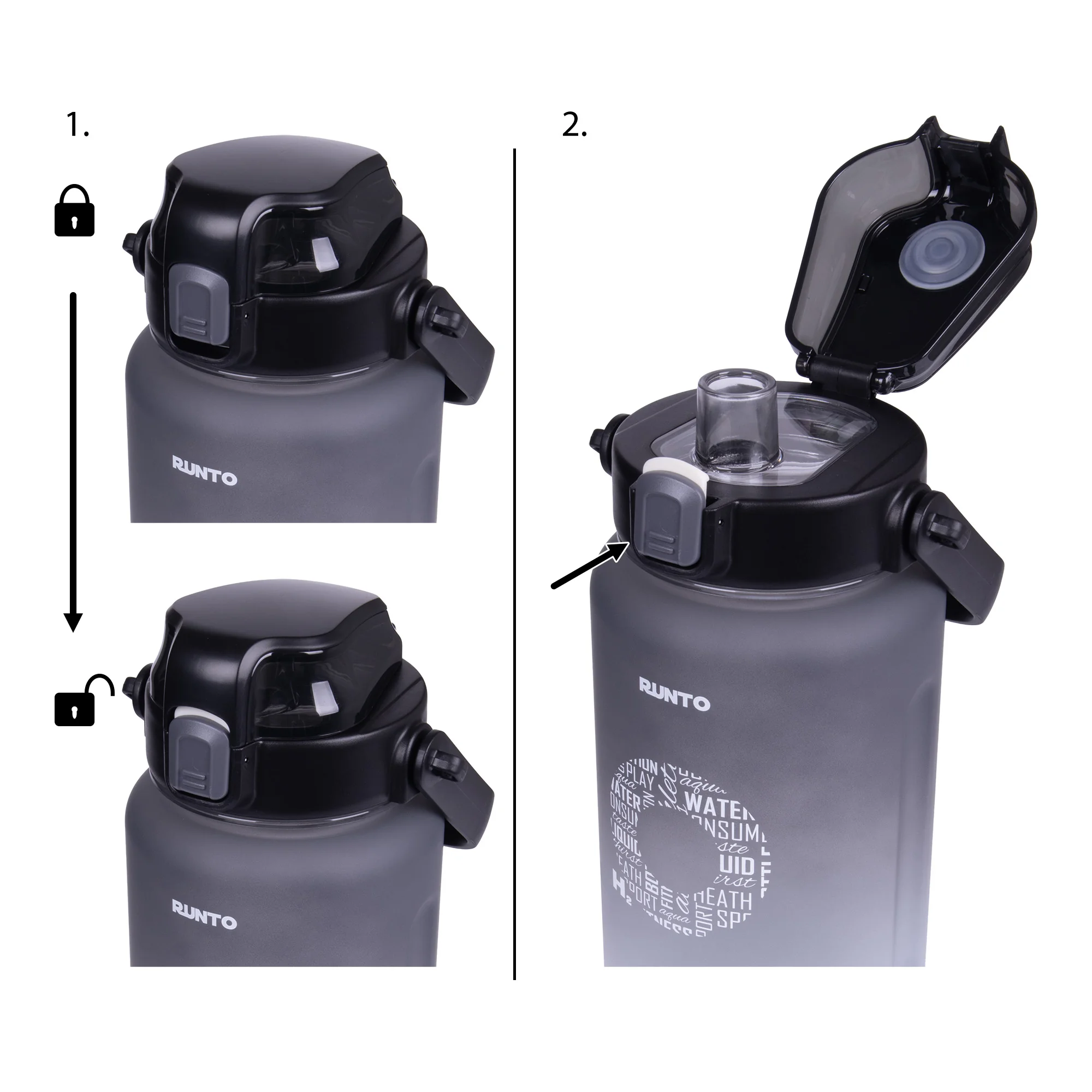 RUNTO Láhev TANKER 1500ml Grey
