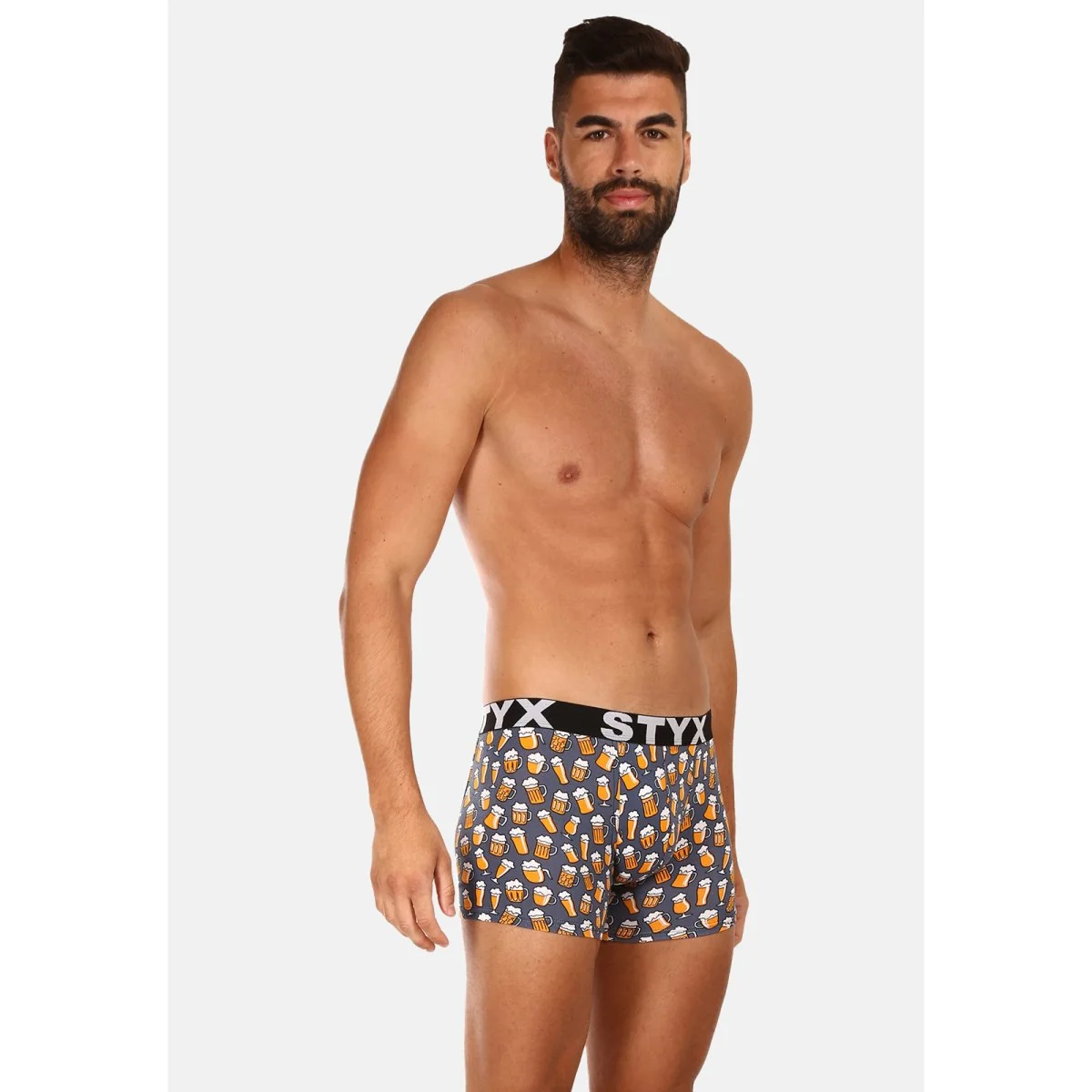 Styx Pánské boxerky long art sportovní guma pivo (U1357) M