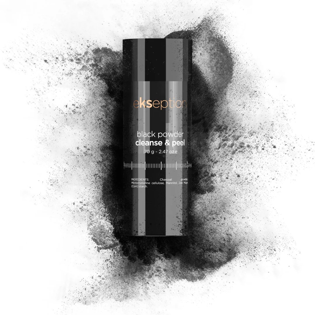 Ekseption Black powder detox & peel  -  mikro-peelingový čisticí prášek 70 g