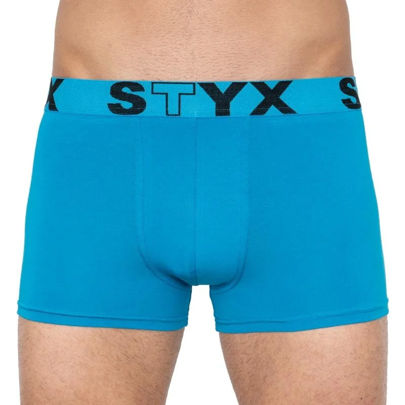 Styx Pánské boxerky sportovní guma nadrozměr světle modré (R969) 5XL