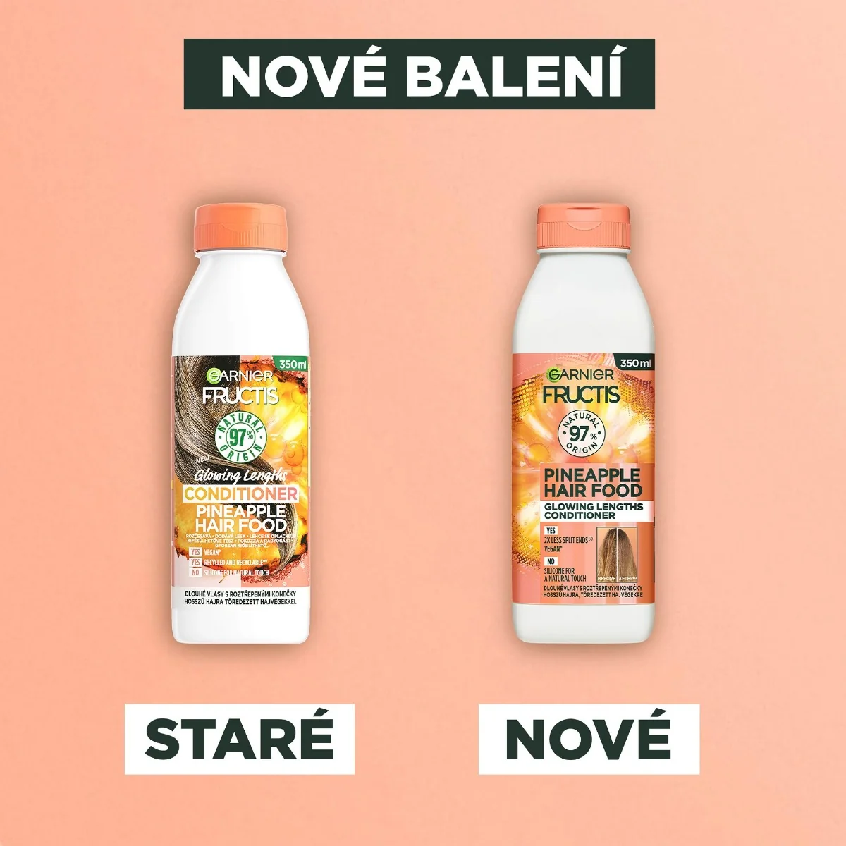 Garnier Fructis Hair Food Pineapple kondicionér pro dlouhé vlasy 350 ml