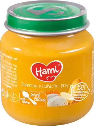 Hami První lžička Zelenina s kuřecími prsy 6m+ 125 g