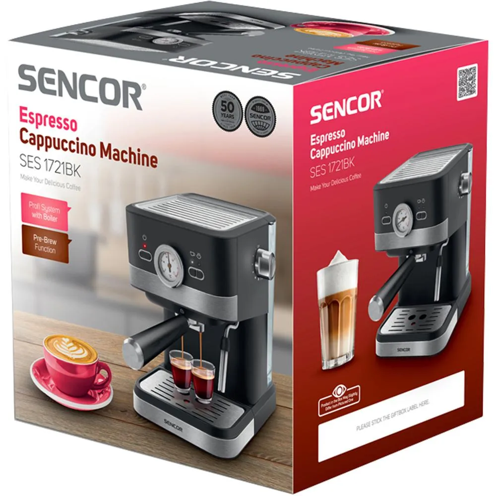 SENCOR SES 1721BK Espresso pákový kávovar černý