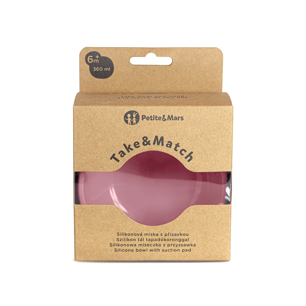 Petite&Mars Take&Match Silikonová miska s přísavkou 6m+ 1 ks dusty rose