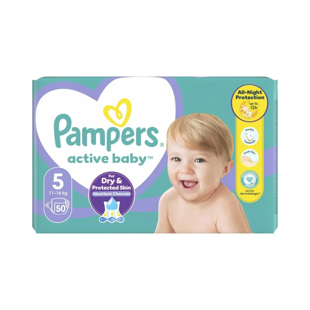 Pampers Active Baby vel. 5 Maxi Pack 11-16 kg dětské pleny 50 ks