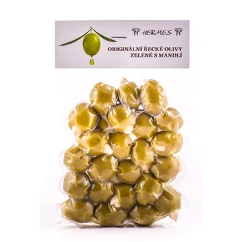 DMHERMES Zelené olivy s mandlí vakuované 150 g