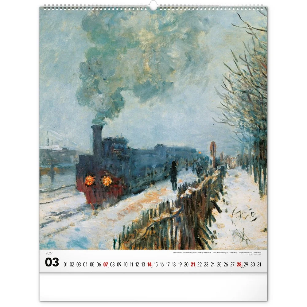 NOTIQUE Nástěnný kalendář Claude Monet 2027 48 × 56 cm