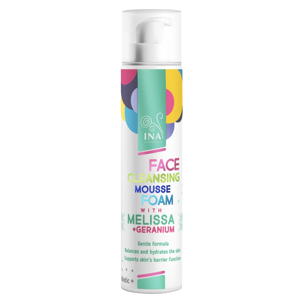 InaEssentials Přírodní čisticí pěna na obličej s Meduňkou a Gerániem 90 ml