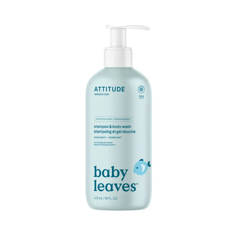 ATTITUDE Baby Leaves Dětské tělové mýdlo a šampon 2v1 Good Night 473 ml