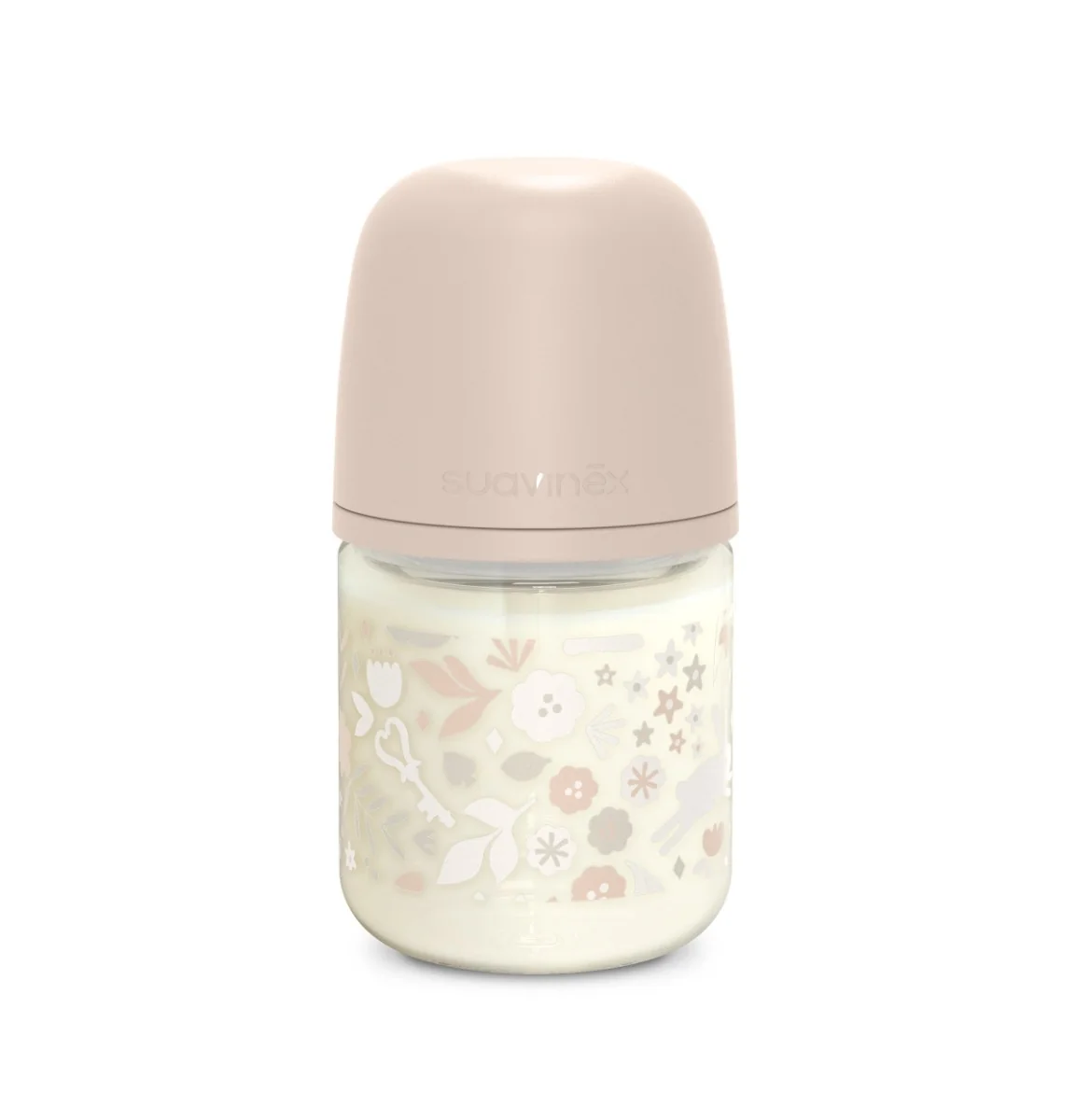 Suavinex Wonderland Skleněná láhev fyziologická SX PRO průtok S 0m+ 120 ml 1 ks liberty růžová