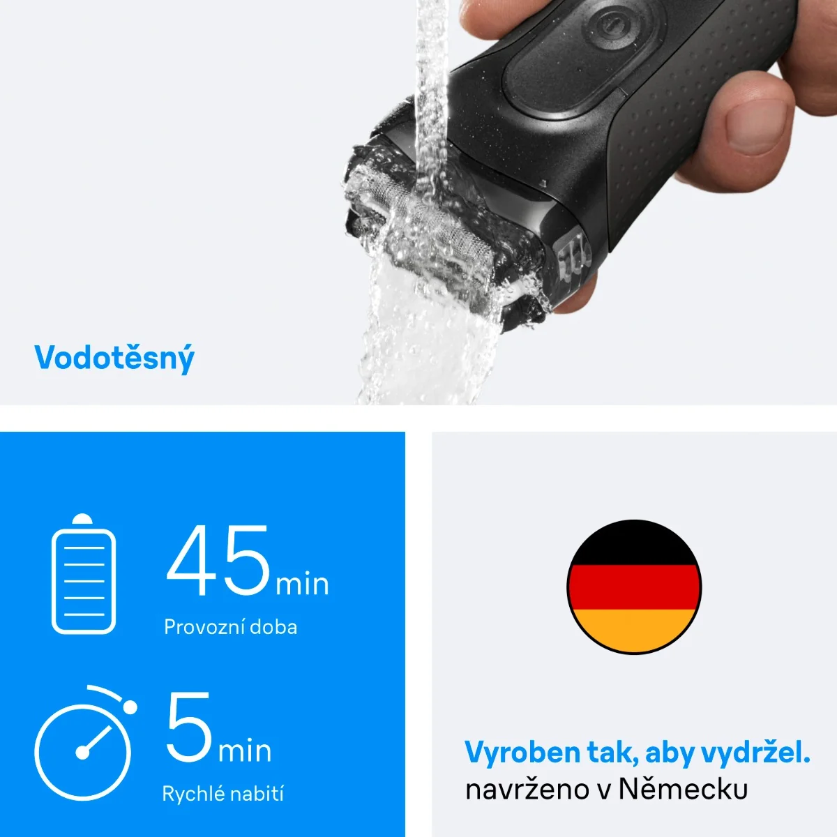 Braun Series 3+ 3000S elektrický holicí strojek šedý