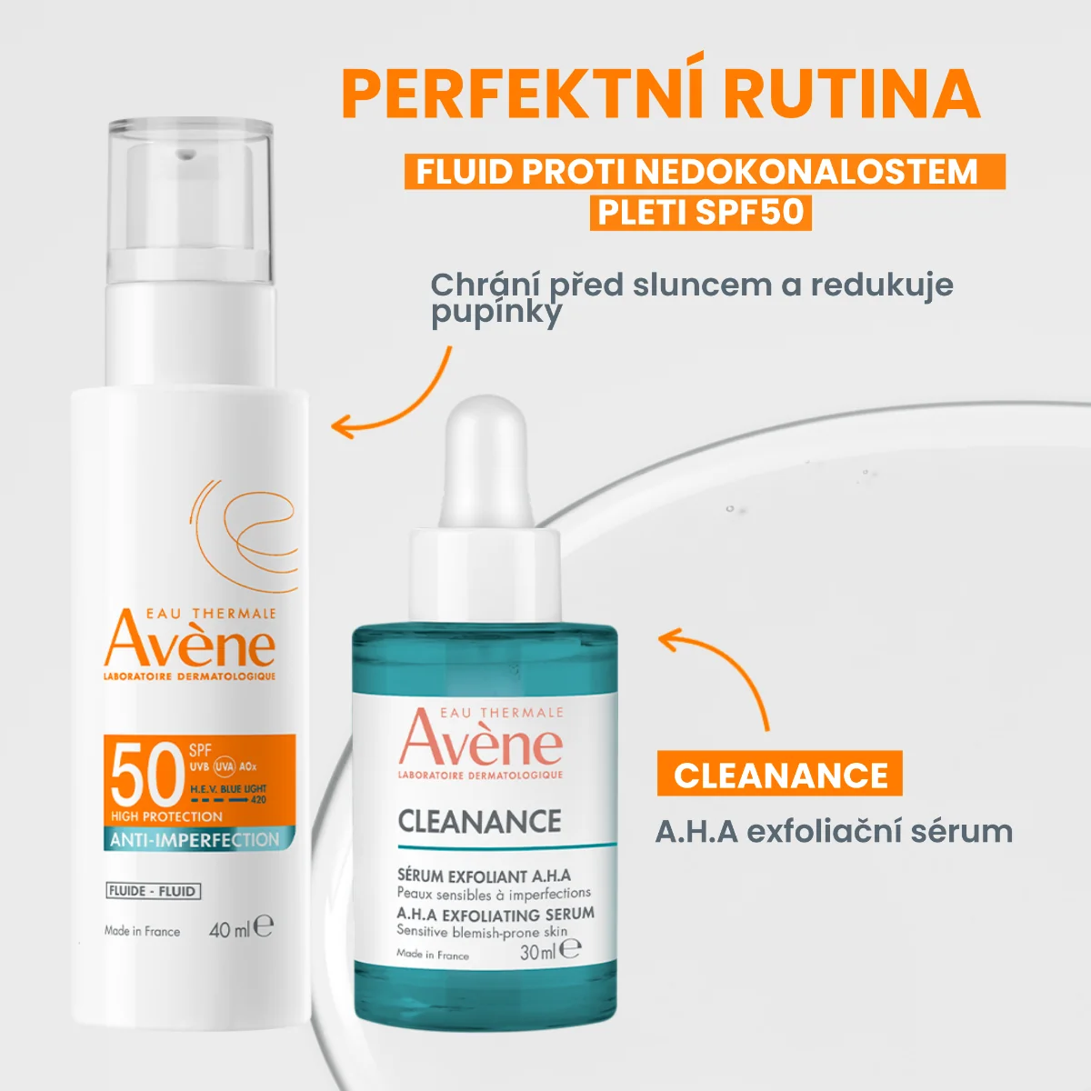 Avène Fluid proti nedokonalostem pleti SPF50 40 ml