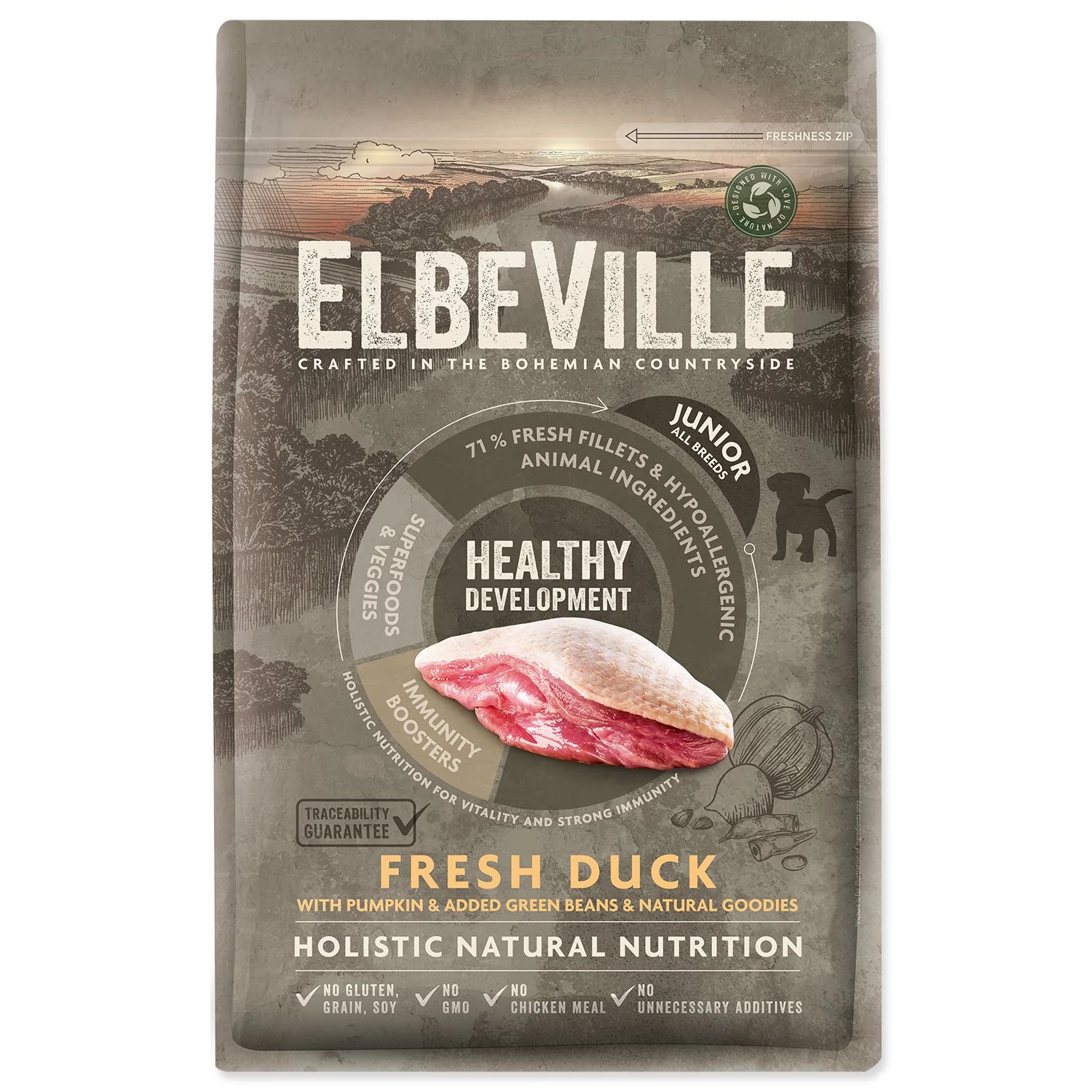 Elbeville Krmivo Puppy and Junior All Breeds Healthy Development Fresh Duck 4kg