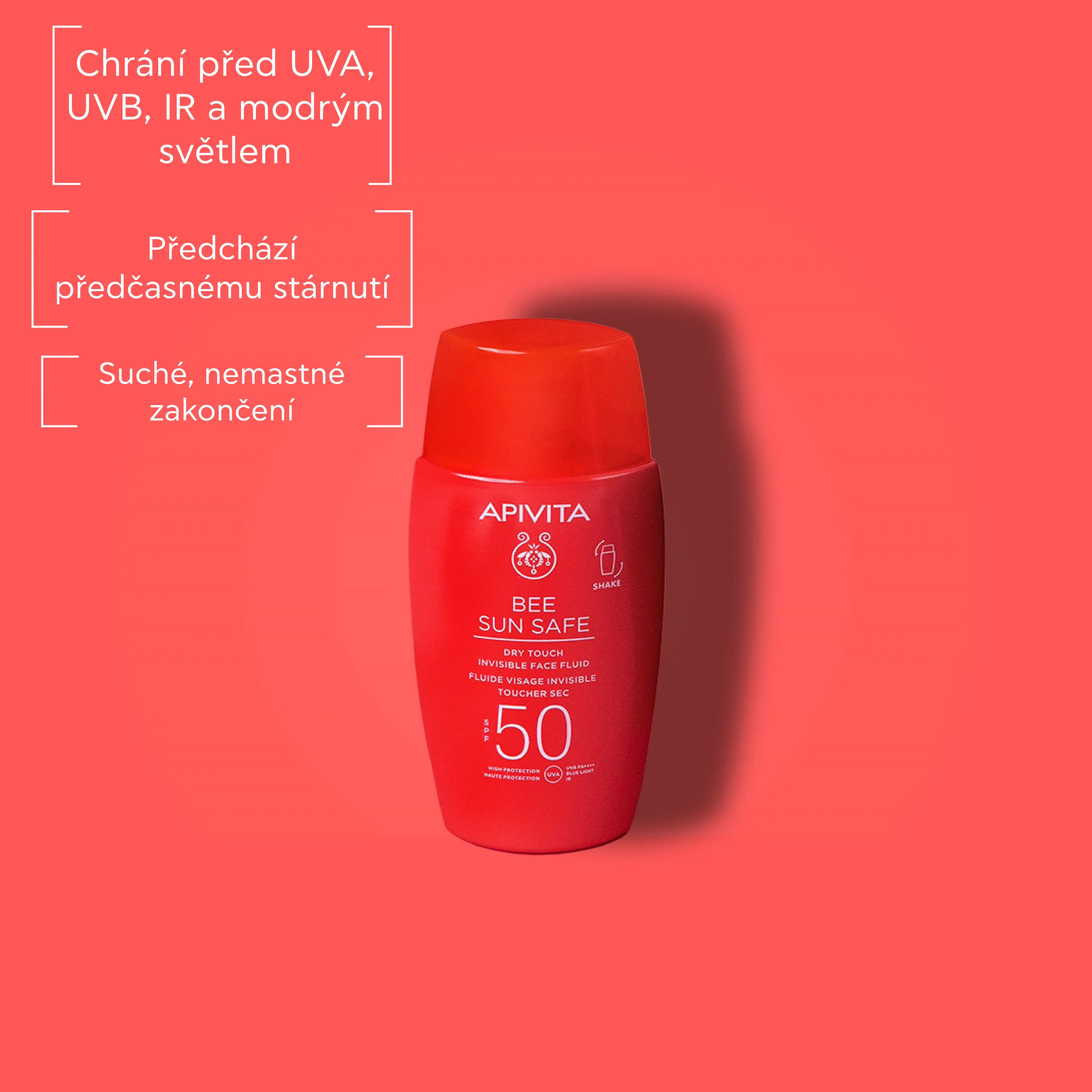 APIVITA Bee Sun Safe Dry Touch SPF50 neviditelný pleťový fluid 50 ml