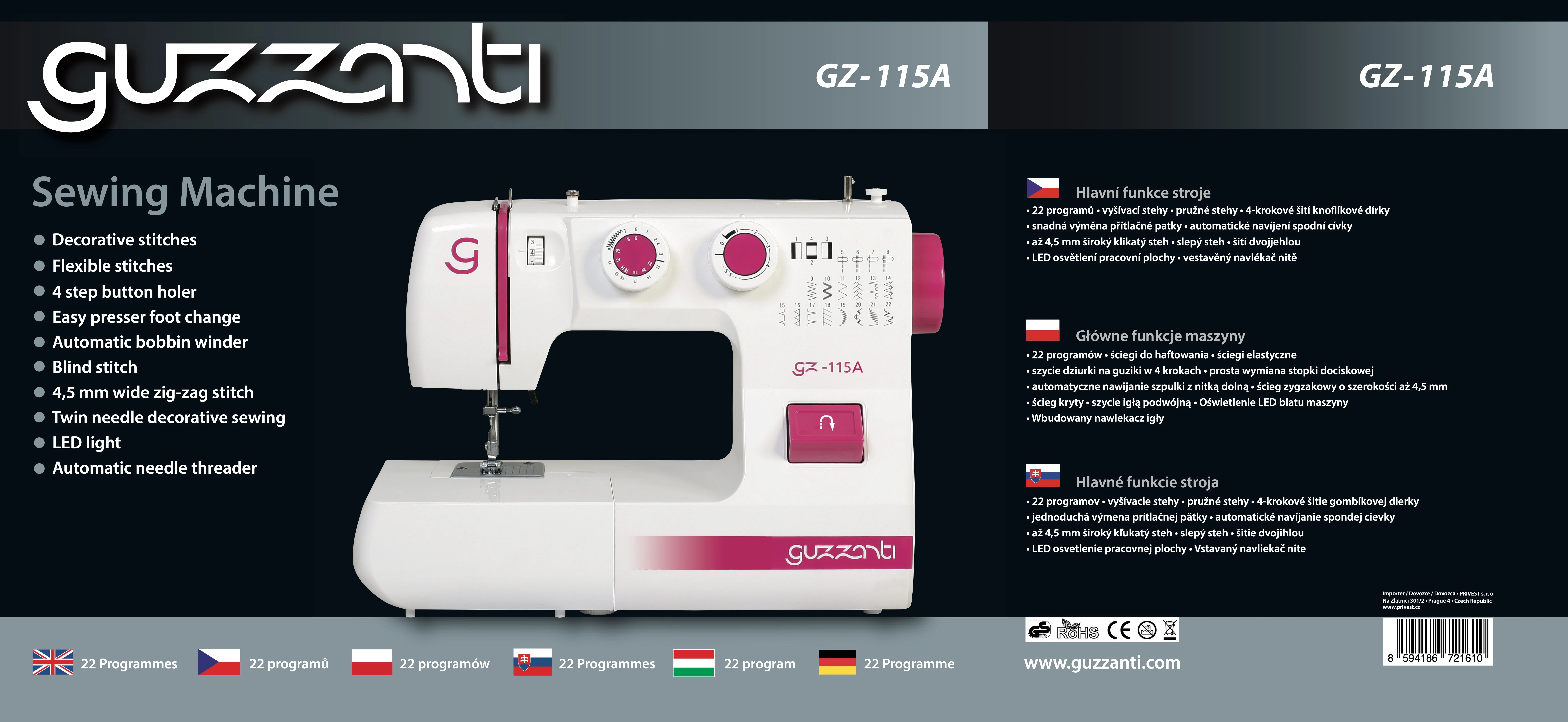 GUZZANTI Šicí stroj GZ 115A