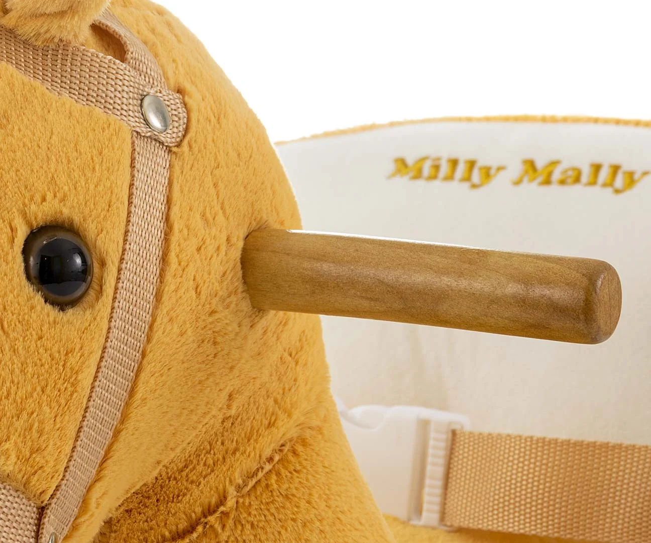 Milly Mally Houpací koník Polly 2v1 s kolečky – plyšový, zvukový, sv. hnědý