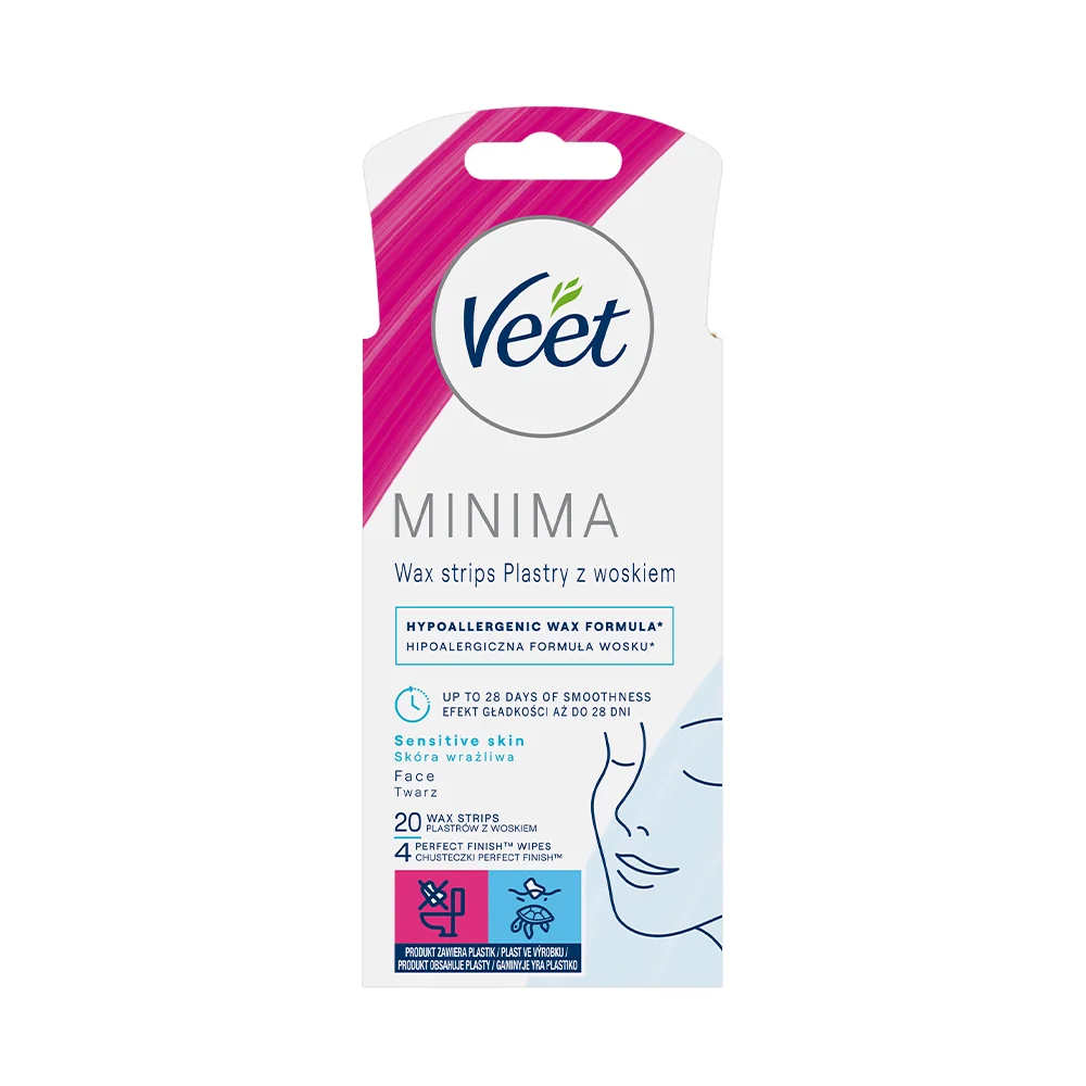 Veet Minima Hypoalergenní voskové pásky na obličej 20 ks