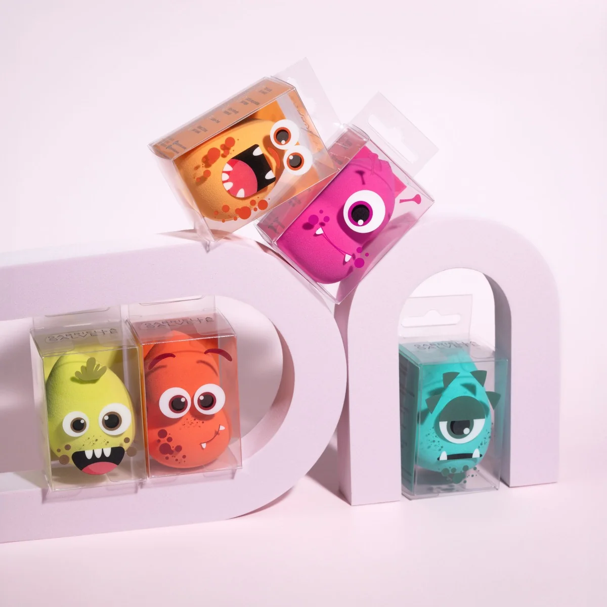 Gabriella Salvete MONSTERS houbička na make-up 1 ks tyrkysová