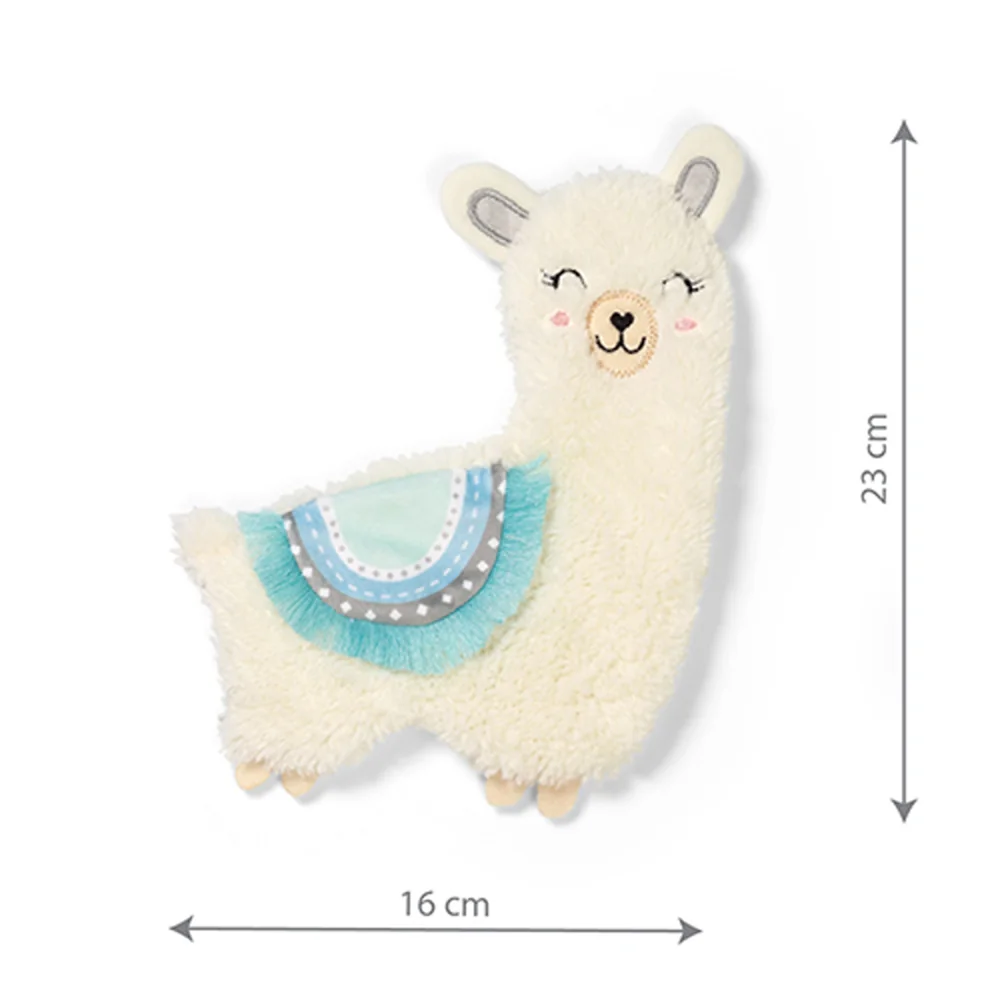 Babyono Plyšová hračka/přítulníček, šustící LAMA LULU, krémová/modrá