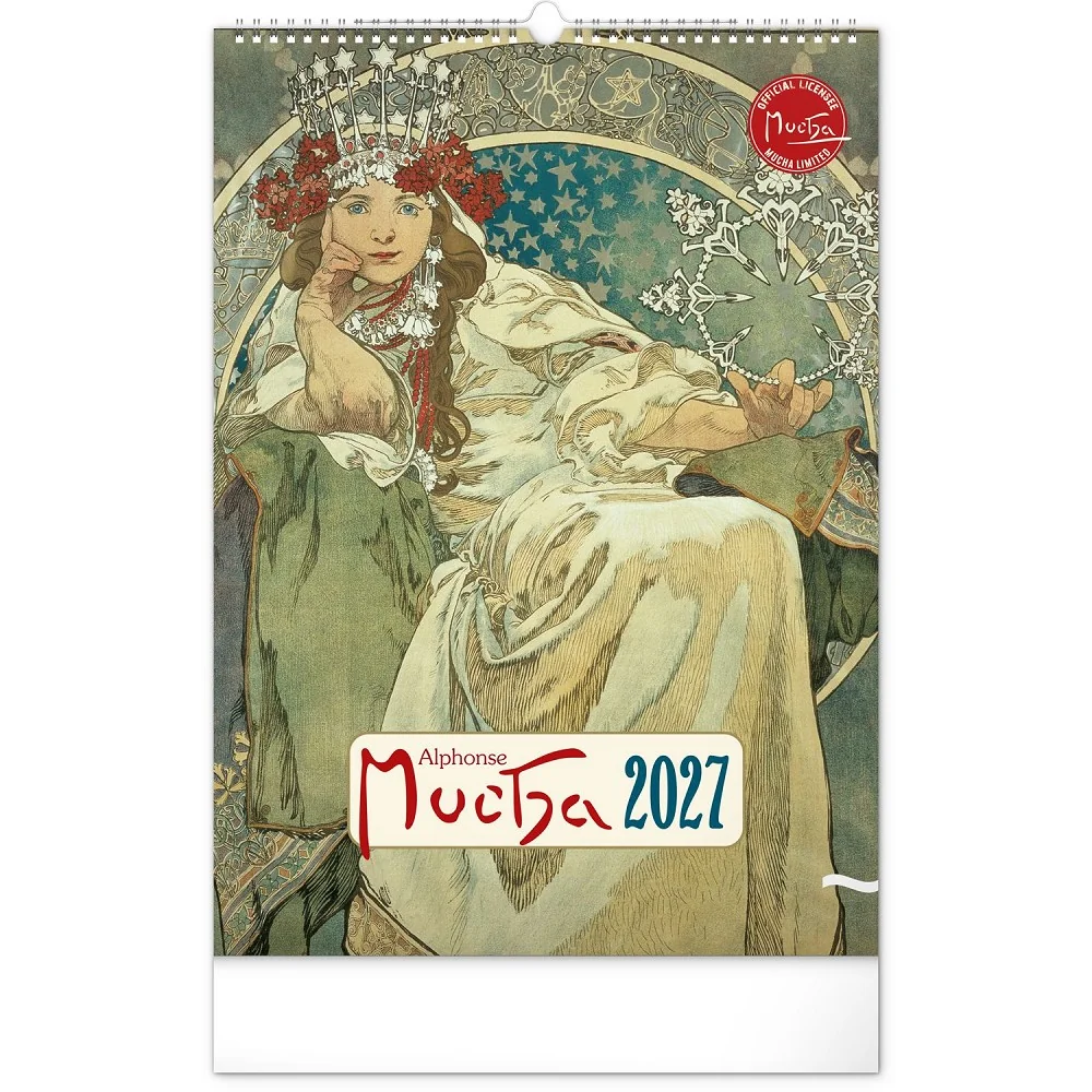 NOTIQUE Nástěnný kalendář Alfons Mucha 2027 33 × 46 cm