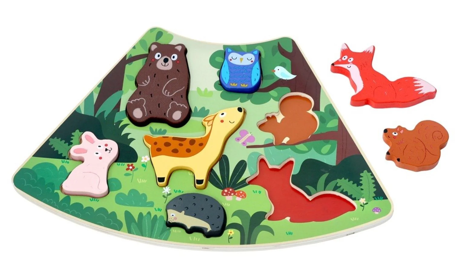 2Kids Toys Dřevěné puzzle Lesní zvířátka propojitelné, 7 dílů