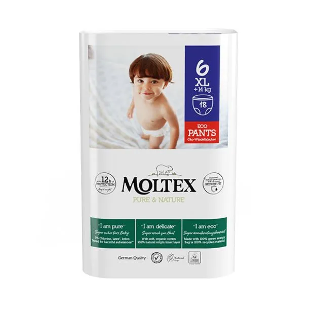 Moltex Pure & Nature XL 14 kg+ plenkové kalhotky 18 ks