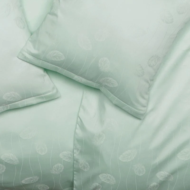 SCANquilt povlečení EXCLUSIVE TENCEL PLUS peříčka eukalyptová 140 x 200/70 x 90 cm 