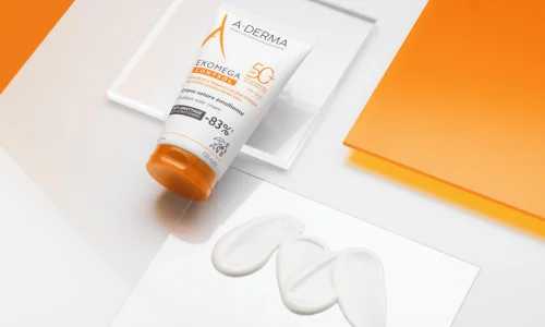 Sluneční emolienční krém na obličej a tělo SPF 50+ Exomega Control