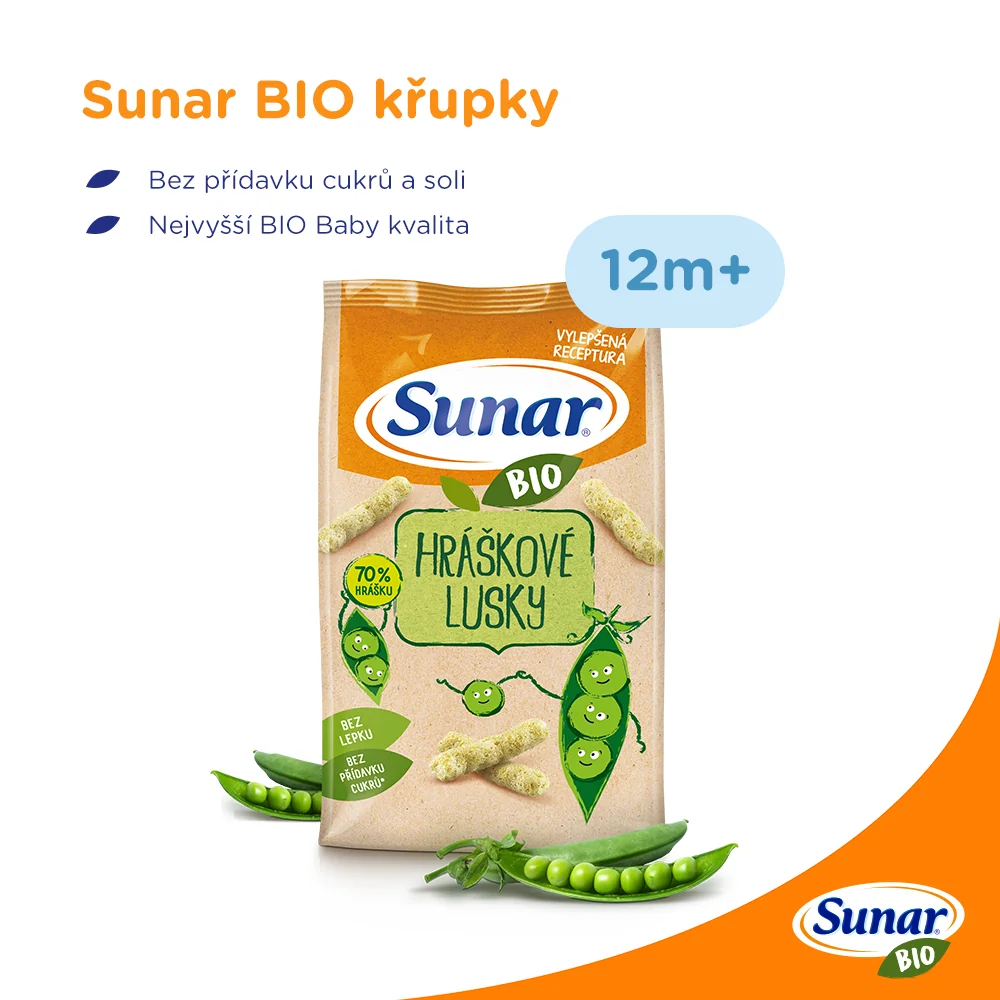 Sunar BIO Hráškové lusky křupky 45 g