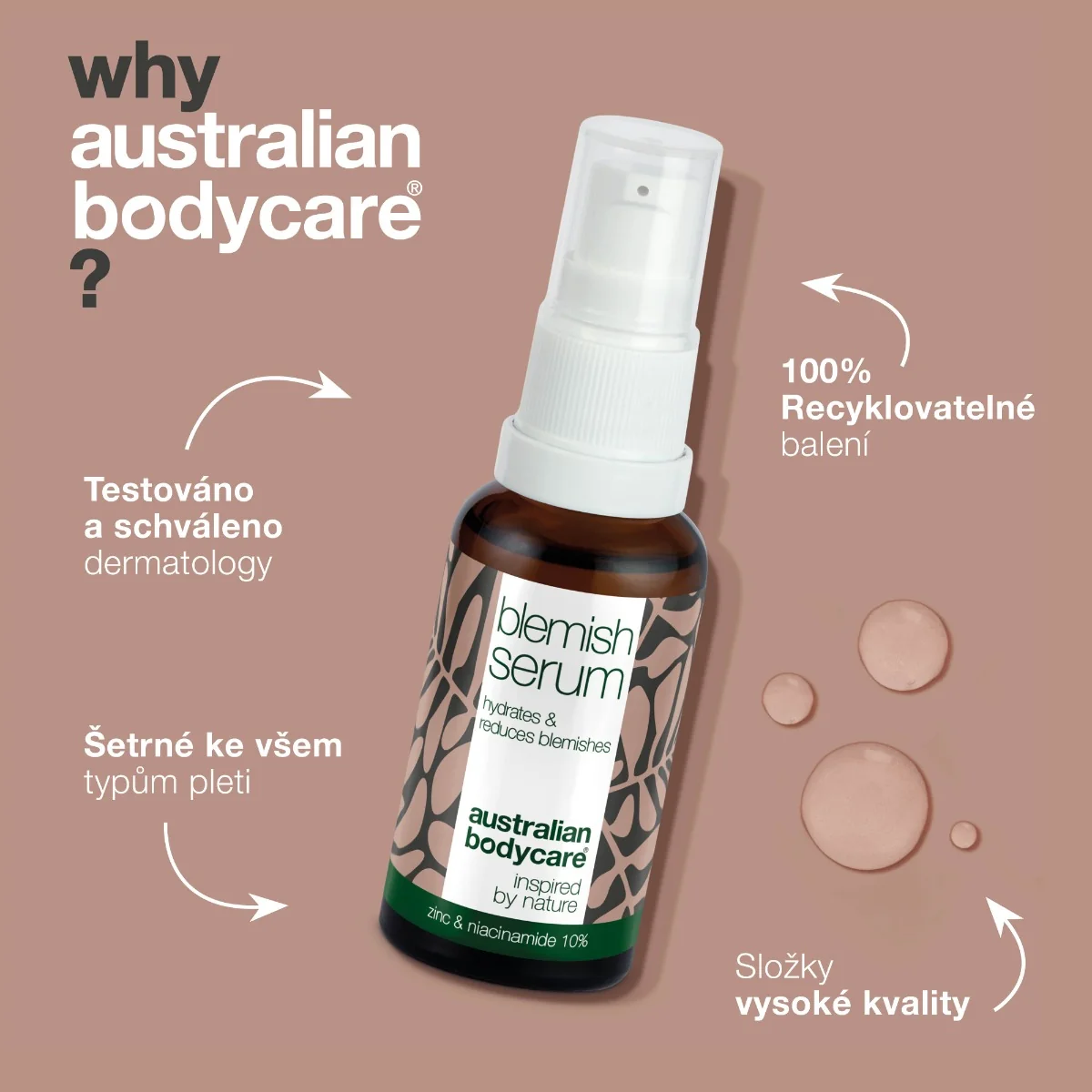 Australian Bodycare Blemish Sérum s niacinamidem a Tea Tree olejem 30 ml