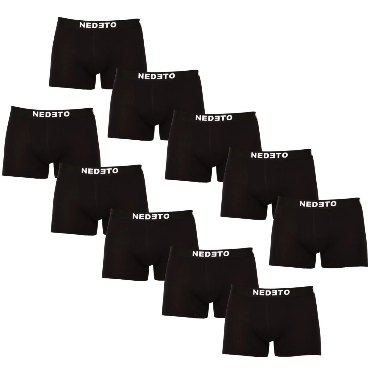 Nedeto 10PACK pánské boxerky černé (10NB001b) XL