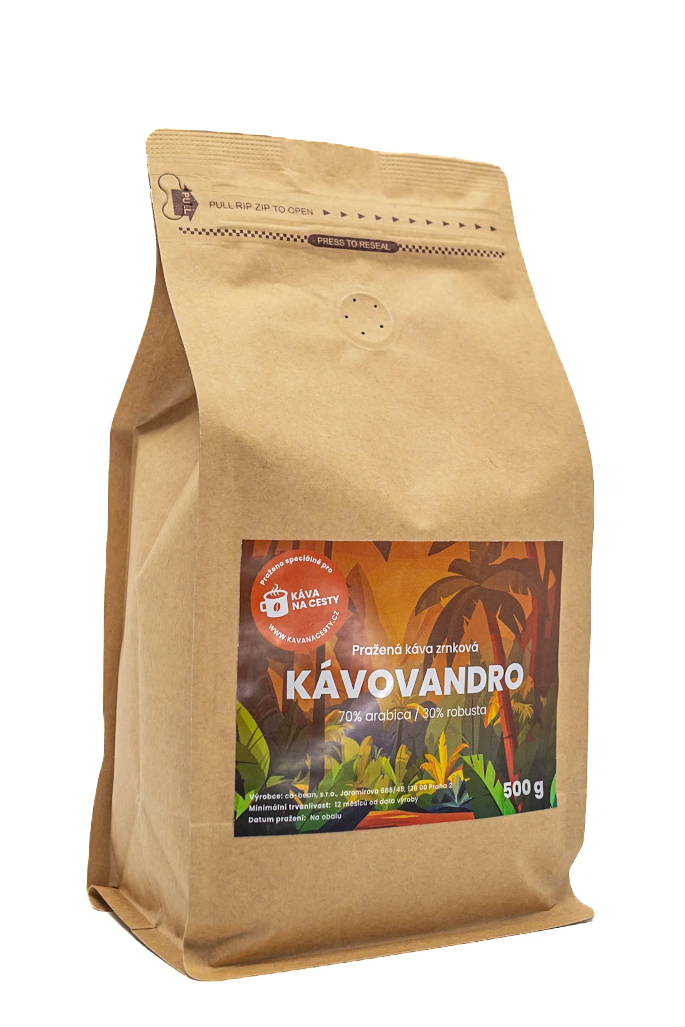 Káva na cesty Kávovandro 500 g Zrnková káva